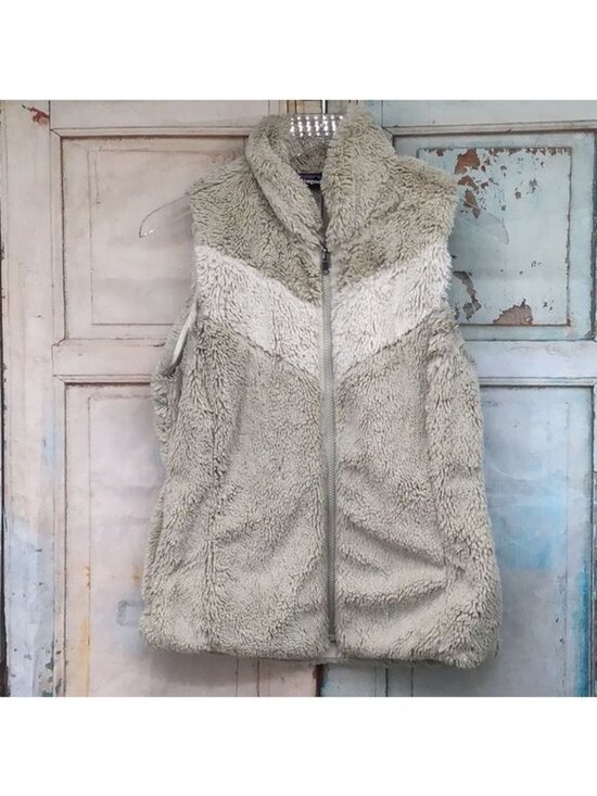 Patagonia Jackets & Blazers - Patagonia Womans S BLST Bleach Stone Cream Chevron Los Gatos Vest